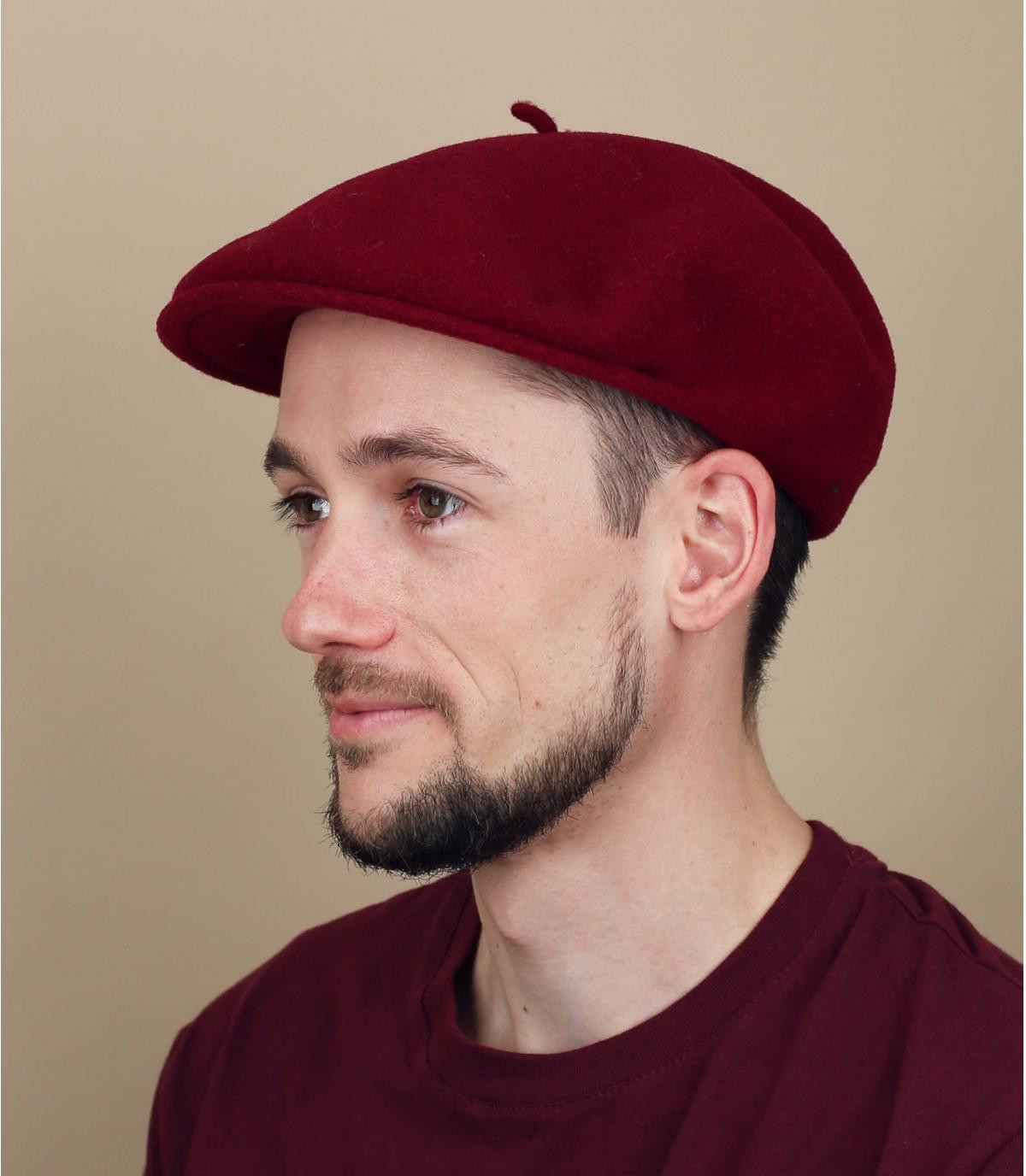 Burgundy merino flat cap Casquette 1840 burgundy